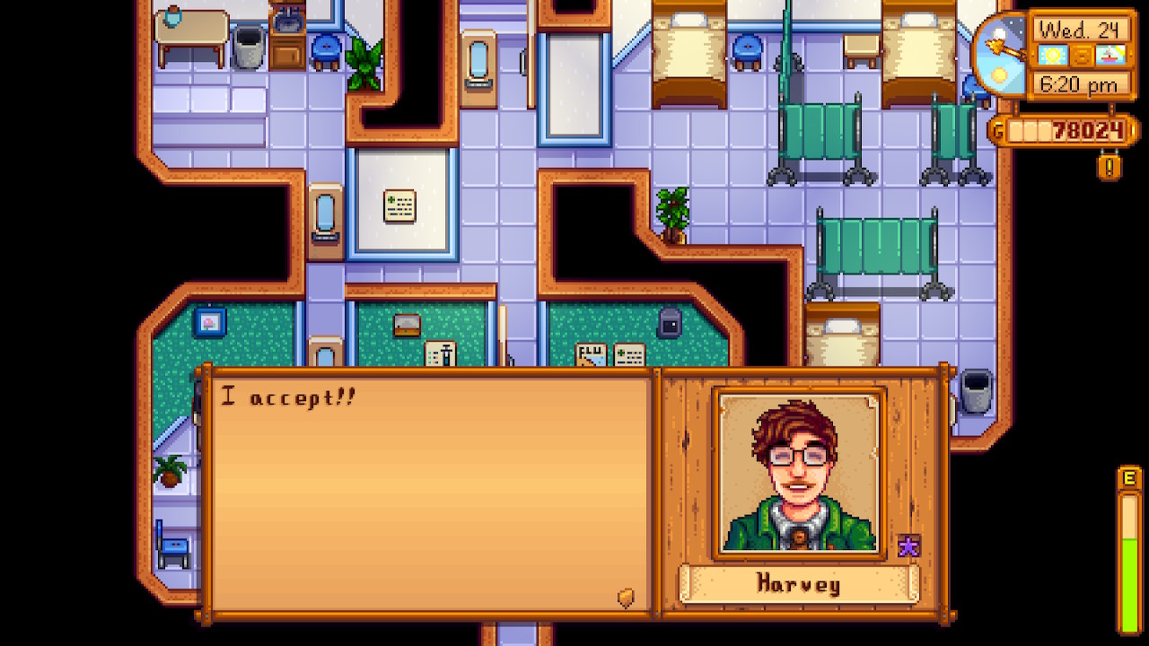 same as before with dialogue from Harvey reading: I accept!!