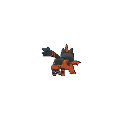 a 3d model of torracat from the back
