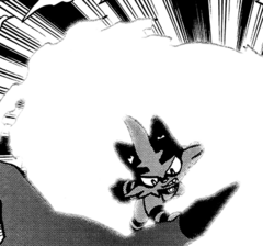 manga artwork of torracat using inferno overdrive