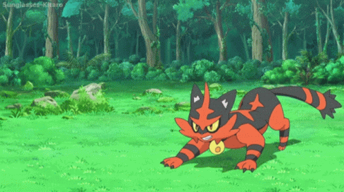 gif of torracat leaping into the air and using a fire type move